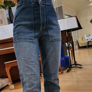 Hollister High-Rise Blue Utility Baggy Jeans Size 25